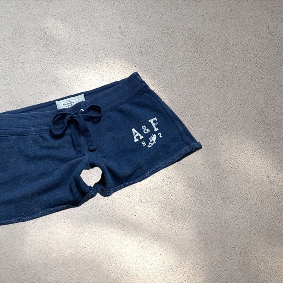 Abercrombie & Fitch Navy Blue Low Rise Mini Shorts - Picture 2 of 5